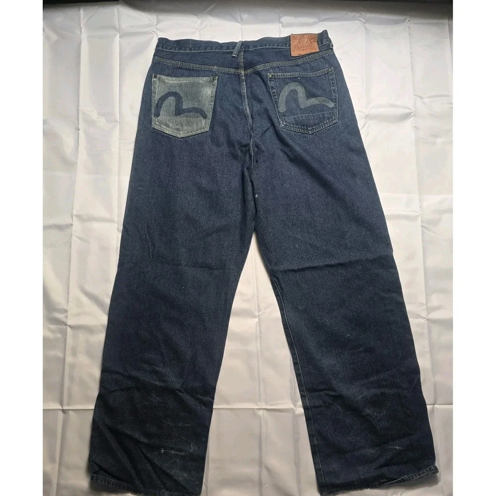 Evisu Y2K Vintage Baggy Wide Leg Loose Fit Jeans 40 Mens F74